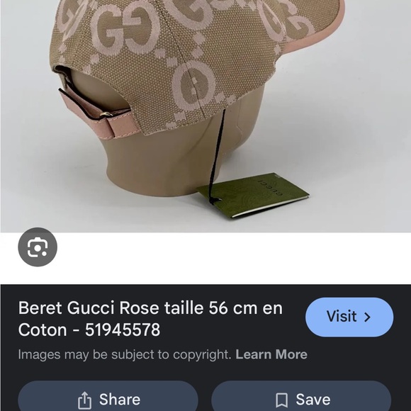 Gucci Women\'s Light Pink Monogram Cap. Brand new   NWT main image 4